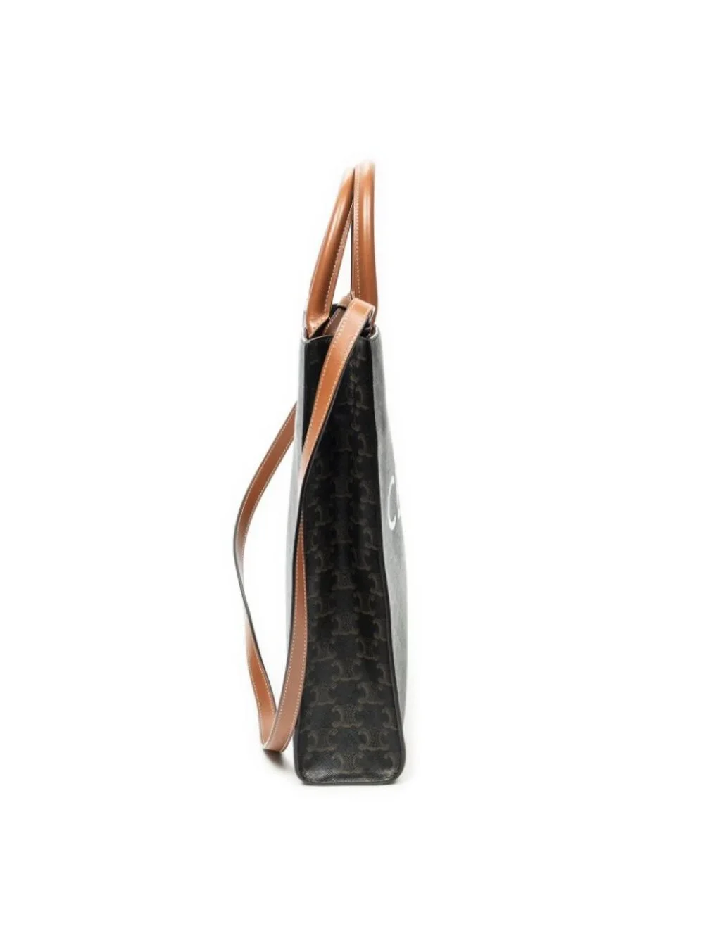 Celine Small Vertical Cover Tote Brown Triomphe Canvas